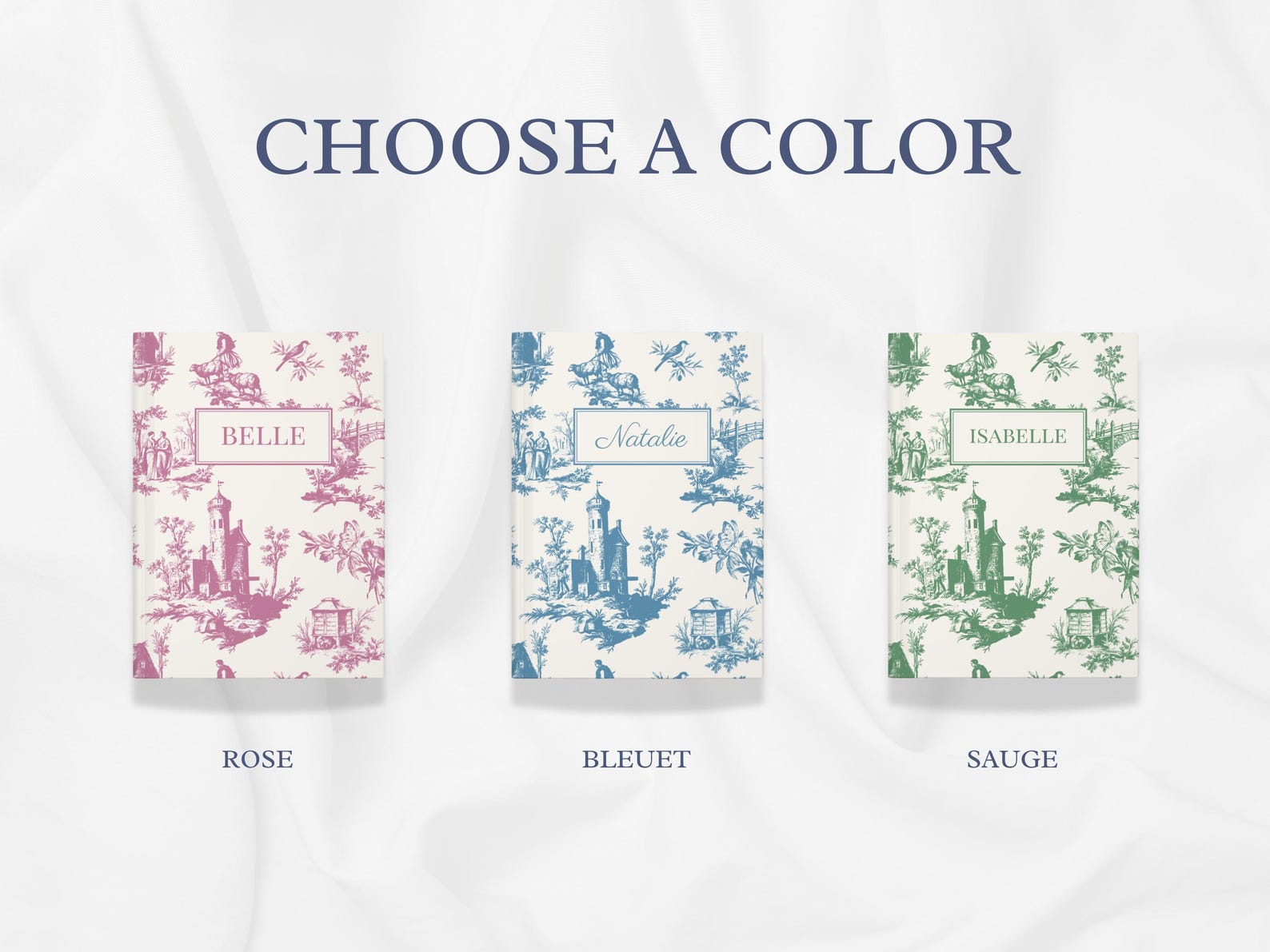 Personalized French Toile Journal 2025 Custom Vintage Notebook ...