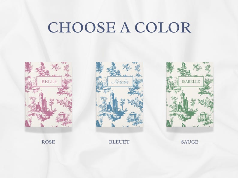 Personalized French Toile Journal 2025 Custom Vintage Notebook ...