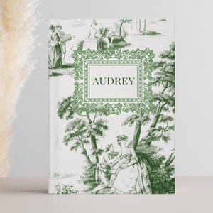 Blue Toile Personalized  Journal Custom Diary, Coquette CottageCore Gift, Romantic Gift For Her, Bridesmaid Proposal, Wedding Bridal Gift