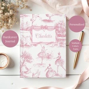 Custom Pink Toile French Journal Balletcore Coquette CottageCore Poetry Book Custom Diary Personalized