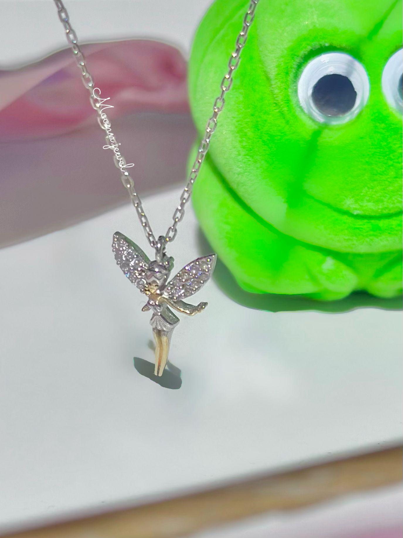Swarovski 2011 Tinkerbell Silver Necklace Swarovski Disney Tinker