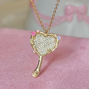 barbie diamond castle mirror necklace