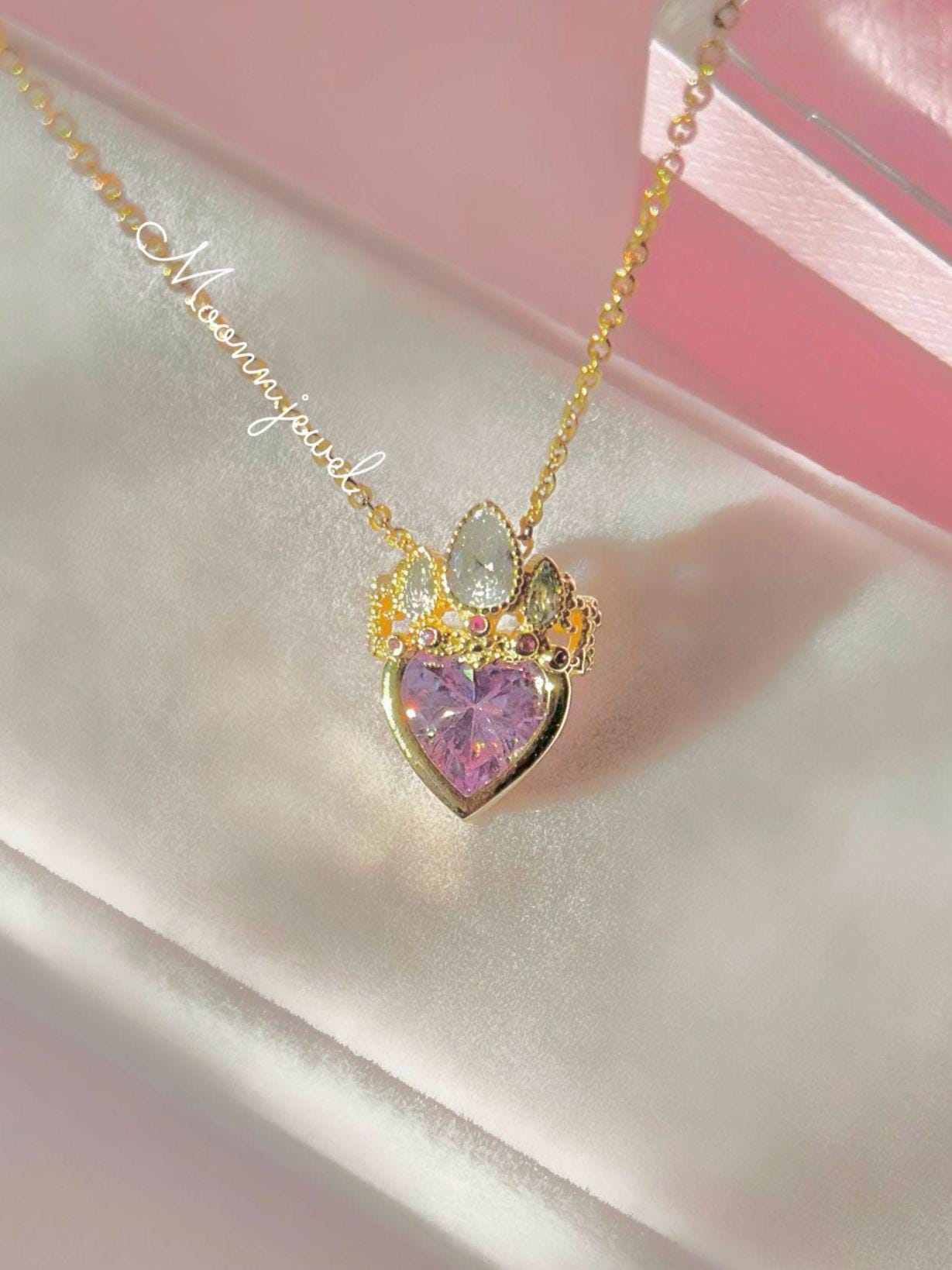 tangled rapunzel crown necklace purple