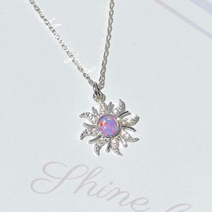 925 sterling silver tangled rapunzel sun necklace purple opal stone