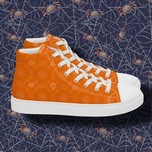 Zapatos de lona de caña alta con calavera de Halloween para hombre