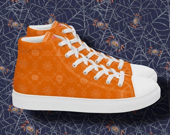 Men's Halloween Skull High Top Canvas Shoes