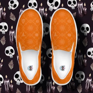 Men’s  Halloween Slip-On Canvas Shoes, Casual Slip-Ons, Comfortable Canvas, Men&#39;s Shoes, Canvas Sneakers, Halloween Shoes, Spooky Shoes