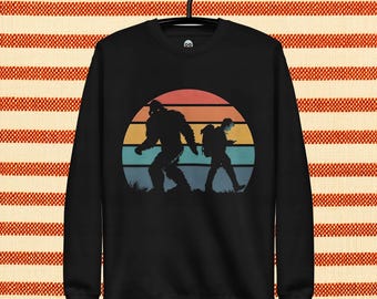 Grappig Bigfoot-sweater: retro wandelaarontwerp, cadeau Cryptid Lover