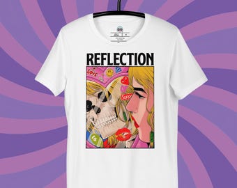 Reflectie-T-shirt Girl and Skull - Spooky T-shirt met print