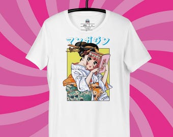 Manga Zine T-Shirt: Ukiyo-e Girl Japanese Anime Comics Tee