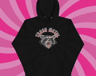 Sudadera con capucha de mapache de Trash Metal - Sudadera gótica grunge