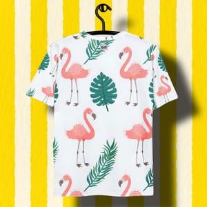 Camiseta con estampado de flamenco tropical: estilo urbano de verano