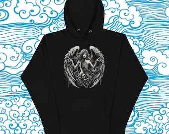 Gothic Angel Wings-hoodie: Dark Academia Grunge Y2K Fashion