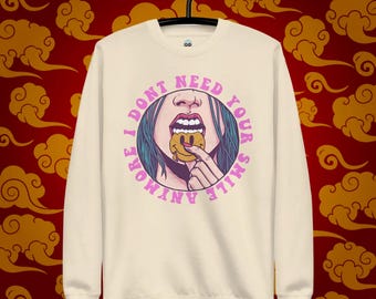 Felpa Smile Anymore: stampa grafica positiva - colori comfort