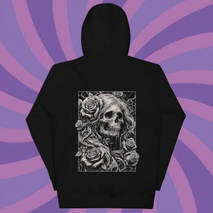 Dark Rose Skull Hoodie: Goth Grunge Fashion