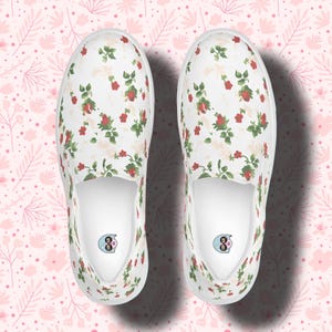 Blumendruck Canvas Slip-On Schuhe: Trendige Damenschuhe