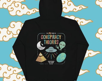 Conspiracy Theories Hoodie: Embroidered Logo, Alien Illuminati Design
