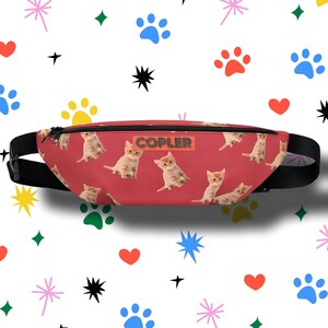 Cat Fanny Pack: Handmade Polyester Hip Bag, Festival Travel Bag