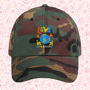 Love the Earth Embroidered Hat, Earth Day Embroidered Hat, Save Earth Embroidered Hat, 3D Puff Embroidered, Dad Hat, Nature Lover Hat