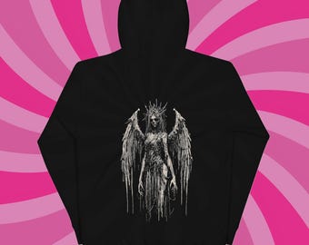 Gothic Angel Wings Hoodie - Dark Academia Grunge Y2K