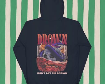 Drown Hoodie: Gothic Skull & Snake Graphic, Dark Academia Clothing