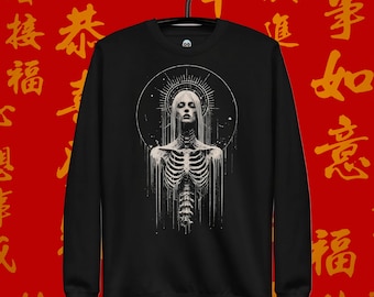 Felpa Queen Of Death: felpa nera, maglione gotico, abbigliamento grunge, maglione di Halloween