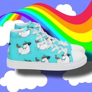 Unicorn High Top Canvas Shoes: Women&#39;s Trendy Sneakers