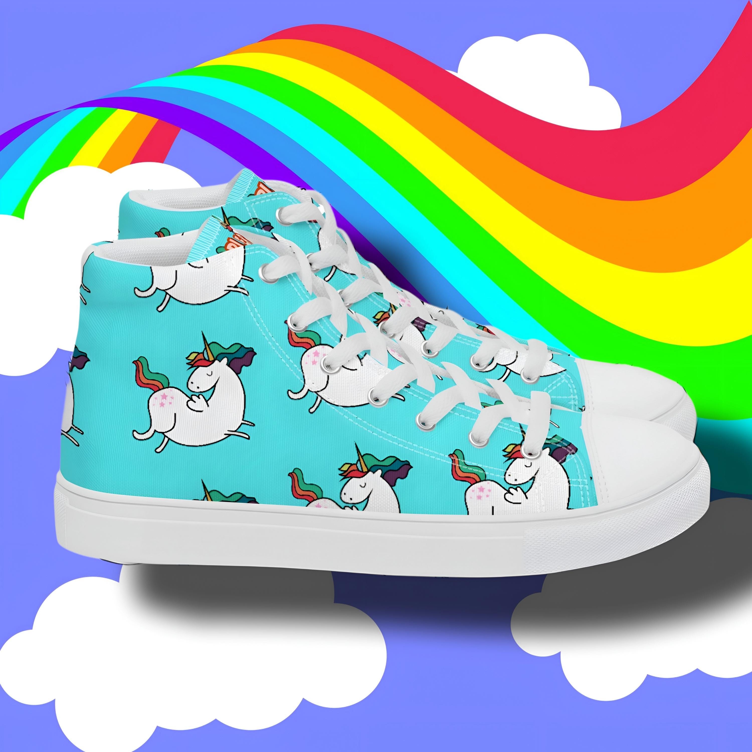 Unicorn High Top Canvas Shoes: Women's Trendy Sneakers
