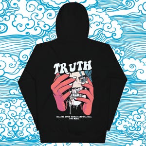 Truth Skull Graphic Hoodie: Cotton Goth Grunge Sweatshirt