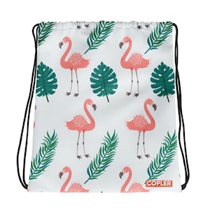 Tropischer Flamingo Kordelzug Rucksack: Sportliche Sporttasche