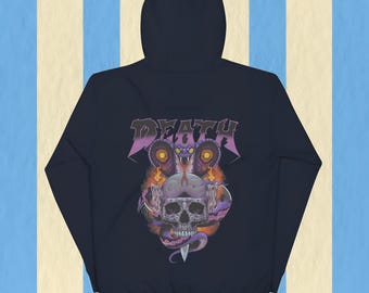 Sudadera con capucha de calavera de cobra de la muerte, sudadera con esqueleto grunge gótico