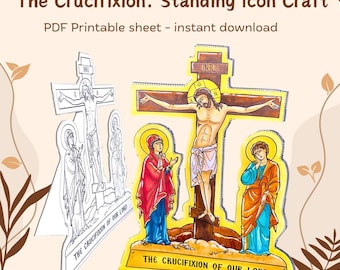 Das Kreuzigungs-Ostern-stehende Ikonen-Handwerk | Orthodinische Färbung Aktivität | Druckbar | PDF Sofortdownload