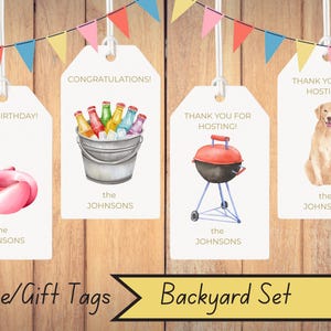 Weinflasche Tags | Individuelle Geschenkanhänger | Kleine Dankeskarten | Garten-Grill | Pool-Party | Nachbarschaft