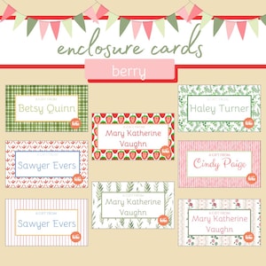 Cartões de presente personalizados | Berry | Etiquetas de presente personalizadas | Pequenos cartões de agradecimento | Encartes para casamento, chá de bebê e empresas