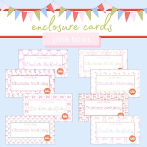 Cartões de presente personalizados | Laços de coquete | Etiquetas de presente personalizadas | Pequenos cartões de agradecimento | Encartes para casamento, chá de bebê e empresas