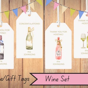 Weinflasche Tags | Individuelle Geschenkanhänger | Kleine Dankeskarten | Wein Geschenk | Abgefülltes Geschenk