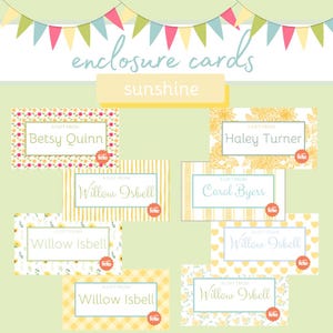 Cartões de presente personalizados | Sunshine | Etiquetas de presente personalizadas | Pequenos cartões de agradecimento | Encartes para casamento, chá de bebê e empresas