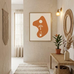 Raviala trio wall art print, lemur, sun, Malagasy, warm colors, minimalist decoration, digital download