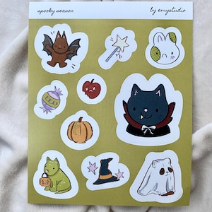 Spooky Season Matte Vinyl Sticker Sheet Halloween