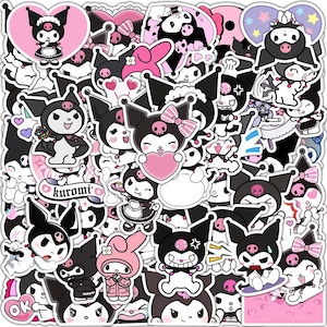 Kuromi Stickers Mystery Bundle (5pcs) – Kawaii Anime Waterproof Vinyl Decals for Laptop, Guitar, Suitcase, Motorcycle, Kids, Scrapbook