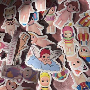 Sonny Angel Stickers Waterproof Mystery Bundle, Cute Kawaii Cartoon Decals for Laptop, Phone, Notebook, Scrapbook, and Guitar (25 stickers)