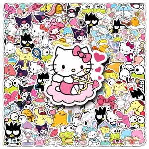 Sanrio Stickers Mystery Bundle (10pcs) – Kawaii Anime Waterproof Vinyl Decals for Laptop, Phone, Suitcase, Skateboard, Kids Gift