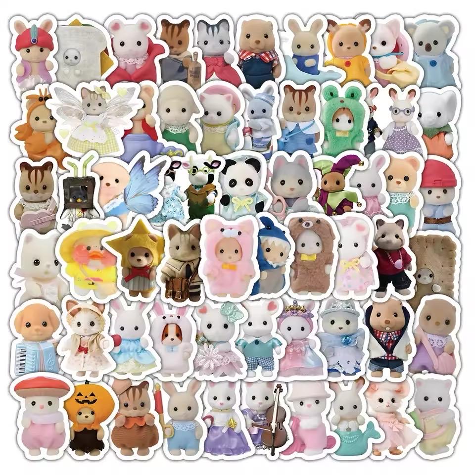 Calico Critters Stickers: Waterproof Vinyl Decals Mystery Bundle
