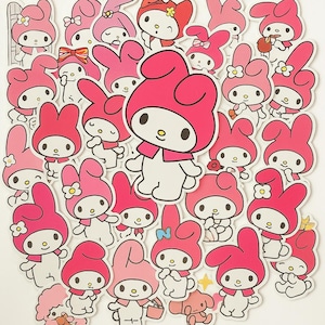 My Melody Stickers Mystery Bundle  Cute Sanrio Anime Vinyl Decals for Laptop, Phone Case, Notebook, Scrapbook, Girls & Kids Gifts