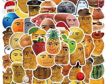 Roblox Face Meme Stickers: Funny Waterproof Vinyl Decals (10pcs)