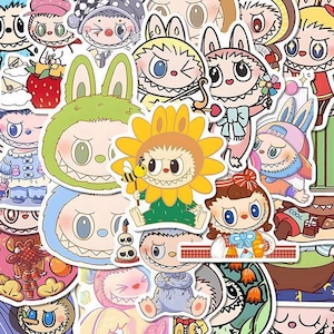 Labubu Monster Stickers Mystery Bundle (10pcs) – Cute Cartoon Waterproof Vinyl Decals for Laptop, Water Bottle, Skateboard, Scrapbook Fans
