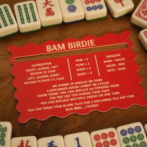 Two-Tone Acrylic Mahjong Line Reader | Elegant Tile Guide Red and White