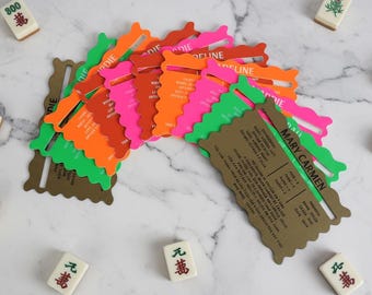 Two Piece Acrylic Mahjong Line Reader & Tile Shuffler Set | Elegant Game Night Accessory