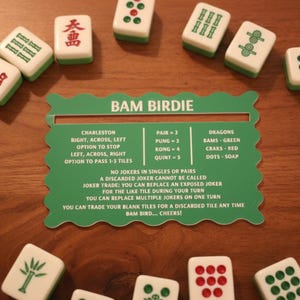 Two-Tone Acrylic Mahjong Line Reader | Elegant Tile Guide Green and White