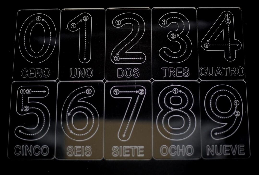 Spanish Numbers Tracing Cards | Montessori Math Flashcard Made From ...
